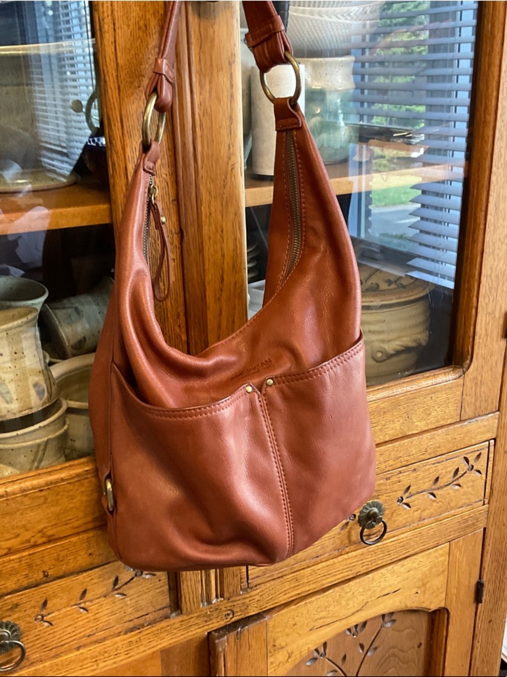 American Leather  Co. Hobo Shoulder Bag in Chestnut Brown